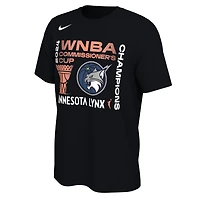 T-shirt unisexe Nike noir Minnesota Lynx 2024 WNBA Commissioner's Cup Champions