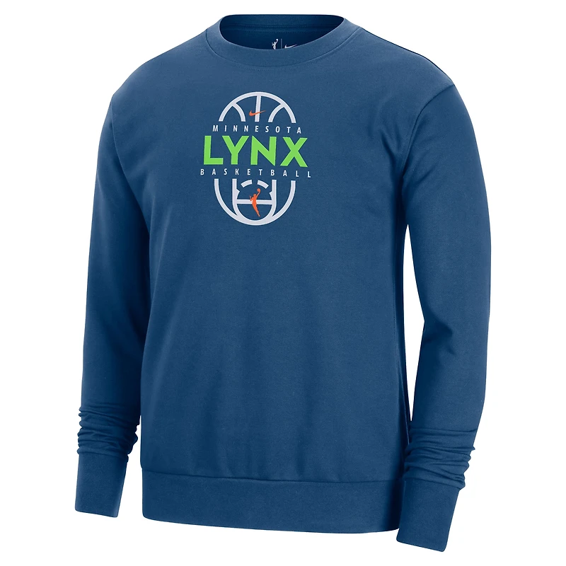 Sweat-shirt unisexe Nike bleu Minnesota Lynx 2026 Dri-FIT pour l'entraînement sur le terrain