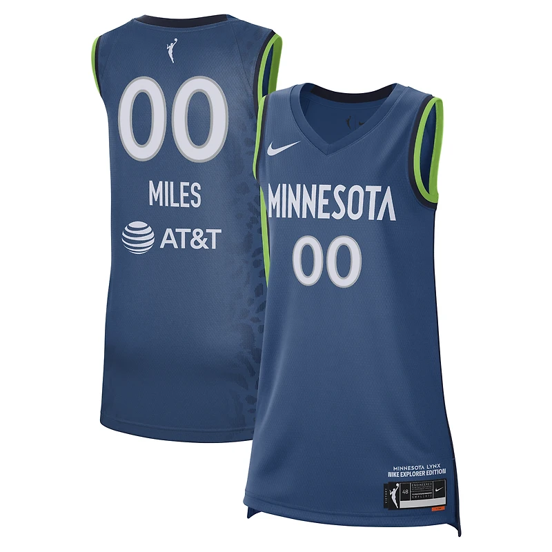 Maillot unisexe Nike Olivia Miles bleu Minnesota Lynx, sélection WNBA 2026, édition Explorer Victory