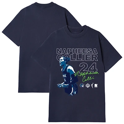 T-shirt unisexe rond21 Napheesa Collier bleu marine, joueur des Minnesota Lynx