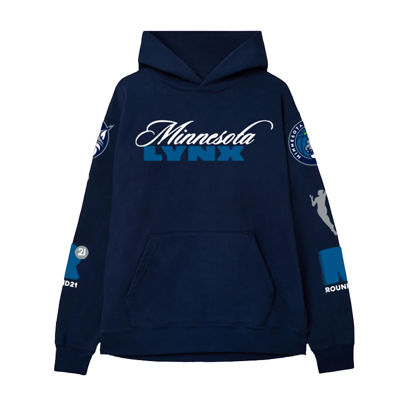 Sweat à capuche unisexe bleu marine des Minnesota Lynx de la série Round21