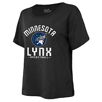 T-shirt boxy noir pour femme Majestic Threads, motif Minnesota Lynx, The Edge