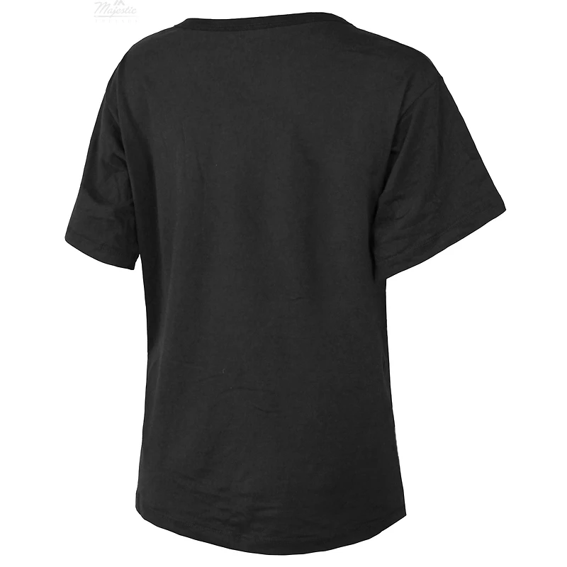 T-shirt boxy noir pour femme Majestic Threads, motif Minnesota Lynx, The Edge