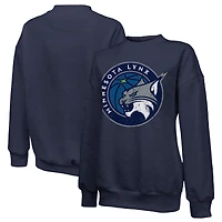 Sweat-shirt à manches longues et col rond bleu marine Majestic Threads Minnesota Lynx pour femme