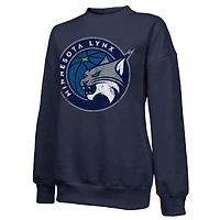 Sweat-shirt à manches longues et col rond bleu marine Majestic Threads Minnesota Lynx pour femme