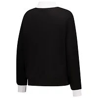 Women's New Era  Black Minnesota Lynx Split Cropped Mock Neck Sweatshirt