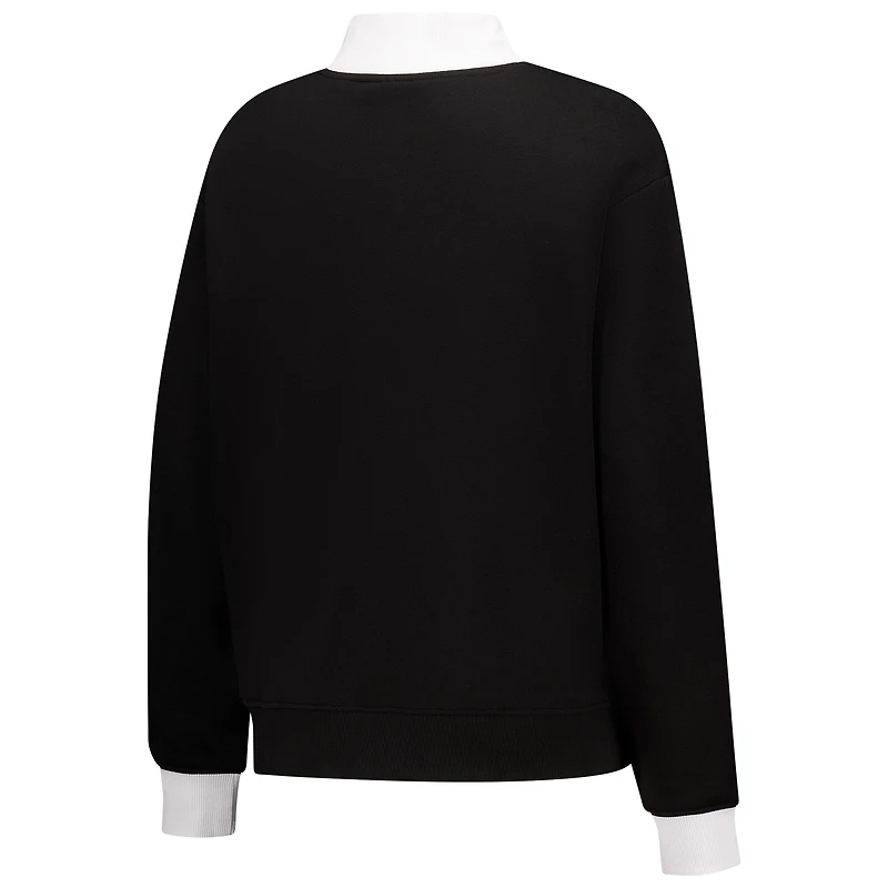 Women's New Era  Black Minnesota Lynx Split Cropped Mock Neck Sweatshirt