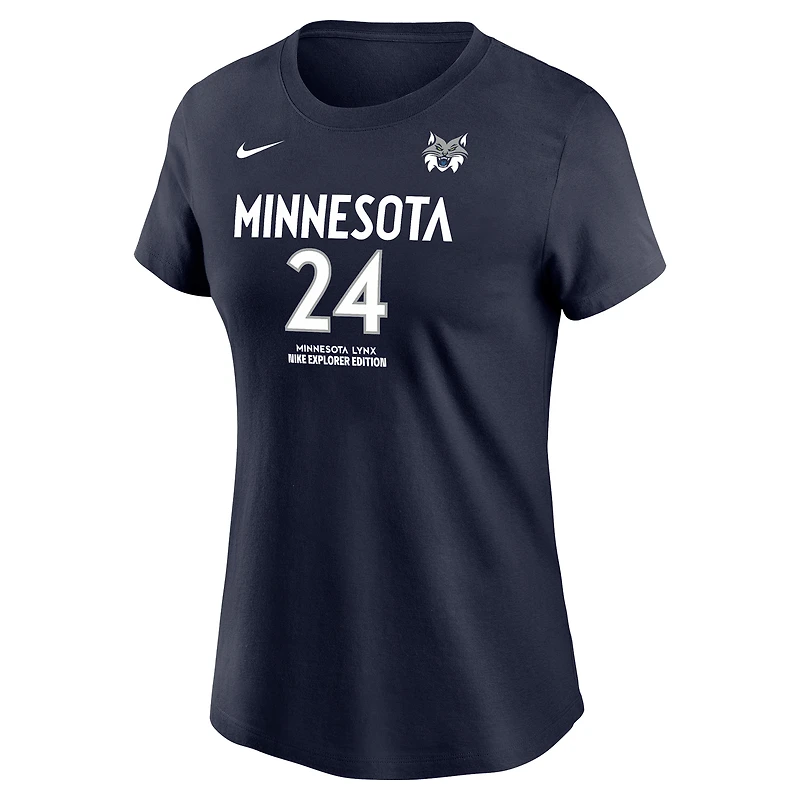 Women's Nike Napheesa Collier Navy Minnesota Lynx Name & Number Explorer Edition T-Shirt