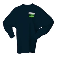 Women's Spirit Jersey Navy Minnesota Lynx Patches Oversized Long Sleeve T-Shirt