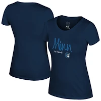 T-shirt bleu marine Stadium Essentials pour femme, troisième quart-temps, Minnesota Lynx