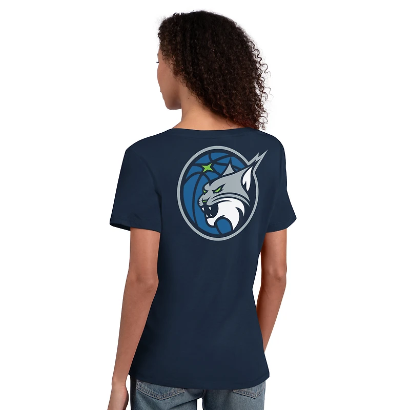 T-shirt à col rond Starter Navy pour femmes, Minnesota Lynx WNBA, 30e anniversaire