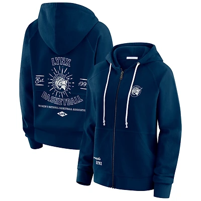 Sweat à capuche zippé vintage bleu marine Minnesota Lynx pour femme par Erin Andrews