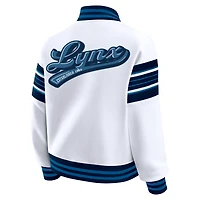 Veste polaire à boutons-pression complète WEAR by Erin Andrews pour femme, blanc/bleu marine, des Minnesota Lynx