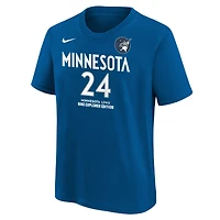 T-shirt Nike Napheesa Collier bleu pour jeunes, édition Explorer des Minnesota Lynx, avec nom et numéro