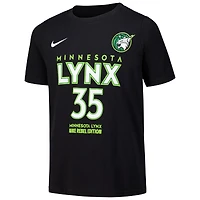 T-shirt avec nom et numéro pour jeune Nike Alissa Pili noir Minnesota Lynx Draft Rebel Edition