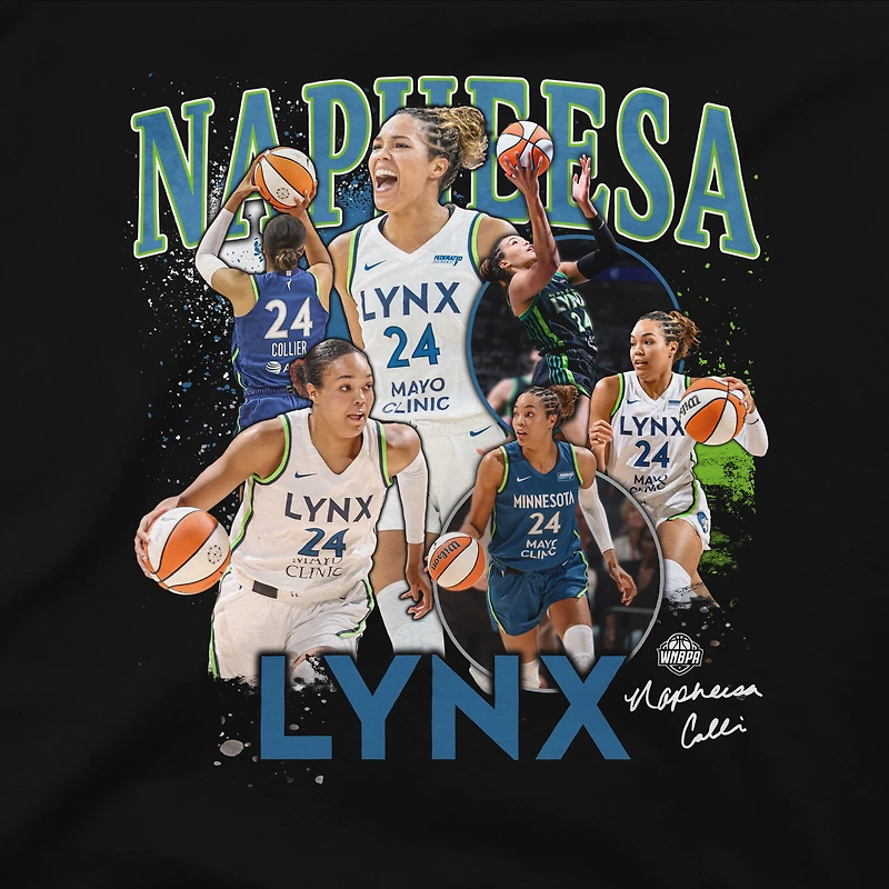 T-shirt noir Minnesota Lynx Crossroads, essentiel pour le stade des jeunes, Napheesa Collier