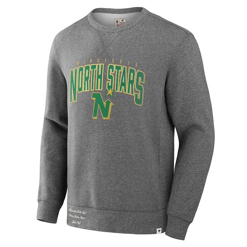 Sweat-shirt en polaire légendaire Fanatics Heather Grey Minnesota North Stars Decades Collection pour hommes