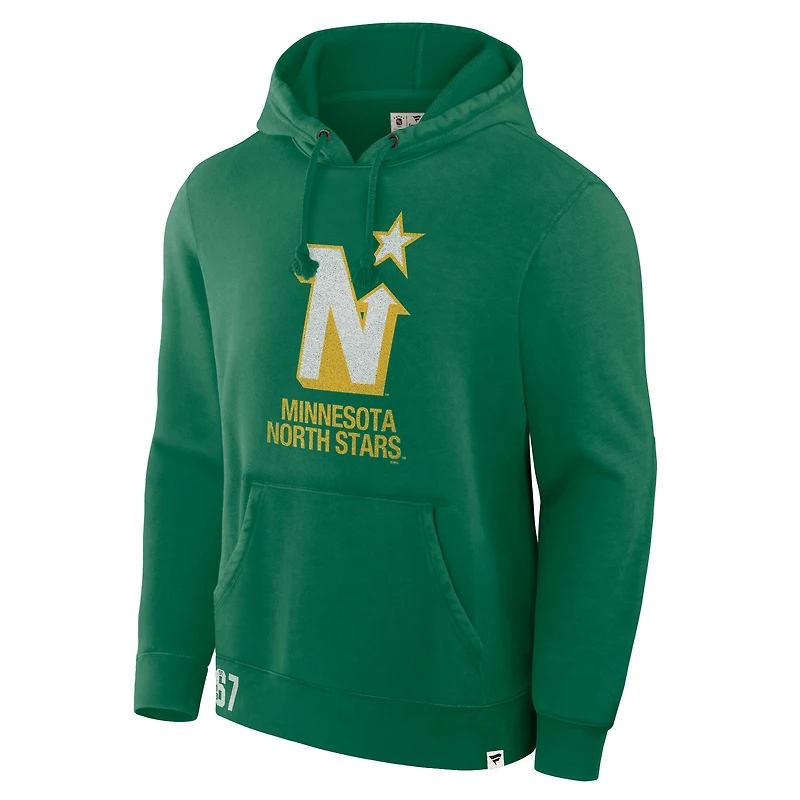 Sweat à capuche en polaire pour homme Fanatics Kelly Green Minnesota North Stars Decades Collection Tradition