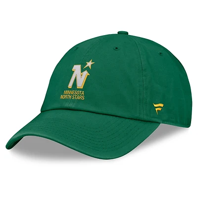 Men's Fanatics Kelly Green Minnesota North Stars Decades Collection Vintage Hockey Adjustable Hat