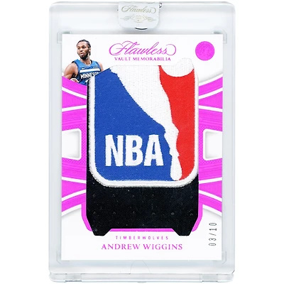 Carte Andrew Wiggins Minnesota Timberwolves 2024-25 Panini Flawless Vault Memorabilia Quad-Color NBA Logoman Game-Used Relic #FVM-AWG #3/10
