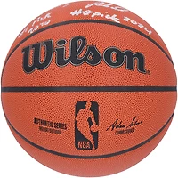 Anthony Edwards & Rob Dillingham Minnesota Timberwolves Autographed Wilson Authentic Series Indoor/Outdoor Basketball with "#1 Pick 2020" and "#8 Pick 2024" Inscriptions