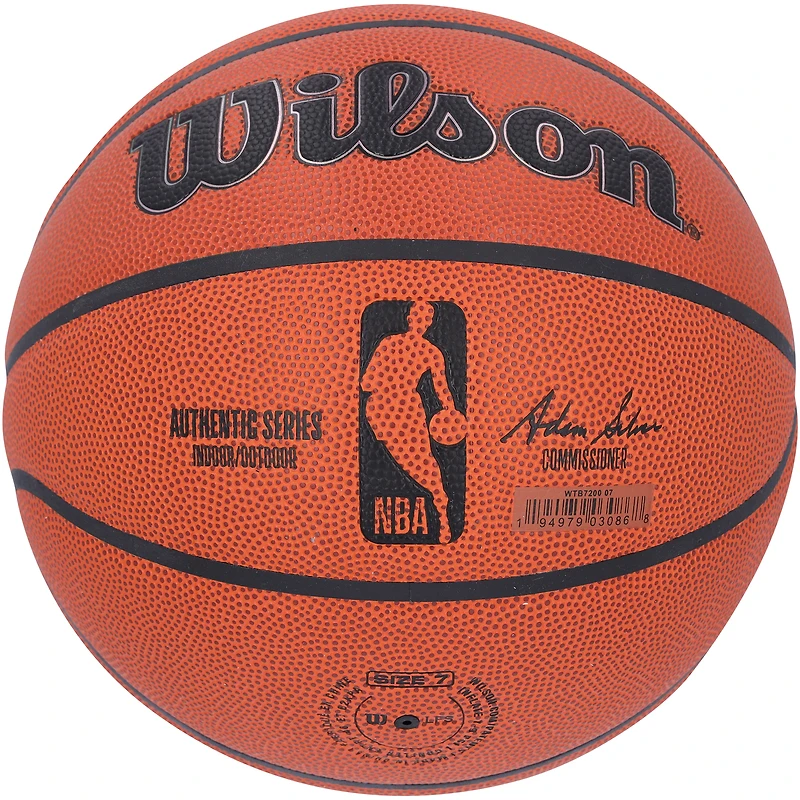 Anthony Edwards & Rob Dillingham Minnesota Timberwolves Autographed Wilson Authentic Series Indoor/Outdoor Basketball with "#1 Pick 2020" and "#8 Pick 2024" Inscriptions