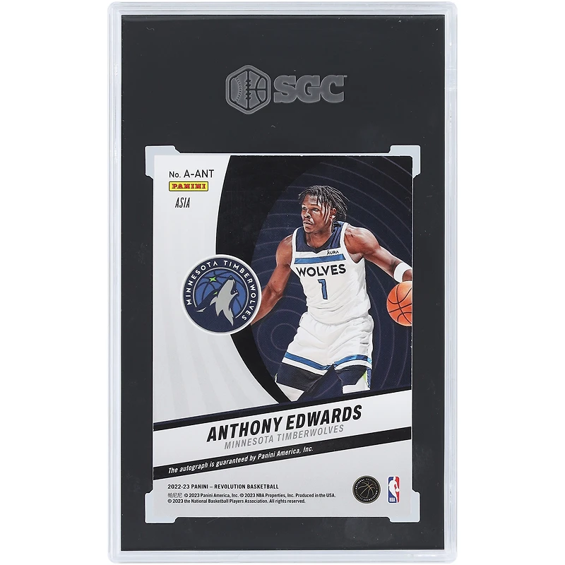 Carte Panini Revolution Asia Red #A-ANT SGC 8.5 authentifiée autographiée par Anthony Edwards des Minnesota Timberwolves 2022-23