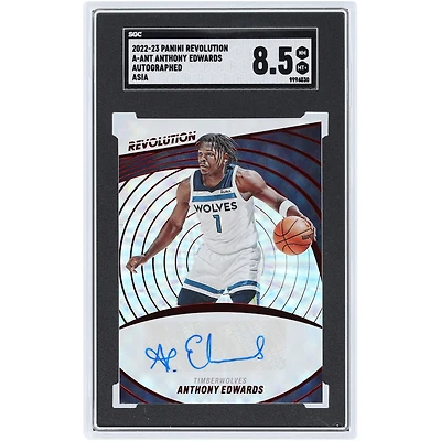Carte Panini Revolution Asia Red #A-ANT SGC 8.5 authentifiée autographiée par Anthony Edwards des Minnesota Timberwolves 2022-23
