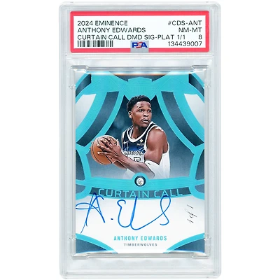 Anthony Edwards Minnesota Timberwolves Autographed 2024-25 Panini Eminence Curtain Call Diamond Gem Platinum #CDS-ANT #1/1 PSA Authenticated 8 Card