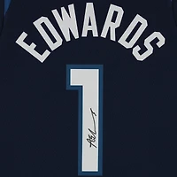 Maillot Nike Icon Edition Swingman bleu marine dédicacé par Anthony Edwards des Minnesota Timberwolves 2022-23