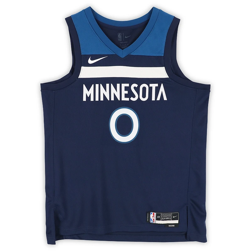 Maillot Swingman Nike Icon Edition bleu marine dédicacé par Donte DiVincenzo des Minnesota Timberwolves avec inscription « Big Ragu »