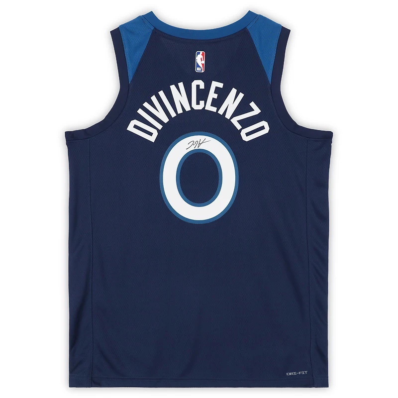 Maillot Swingman Nike Icon Edition bleu marine dédicacé par Donte DiVincenzo des Minnesota Timberwolves