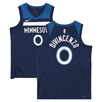 Maillot Swingman Nike Icon Edition bleu marine dédicacé par Donte DiVincenzo des Minnesota Timberwolves