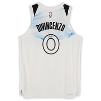Maillot authentique Nike City Edition 2024-25 blanc dédicacé par Donte DiVincenzo des Minnesota Timberwolves
