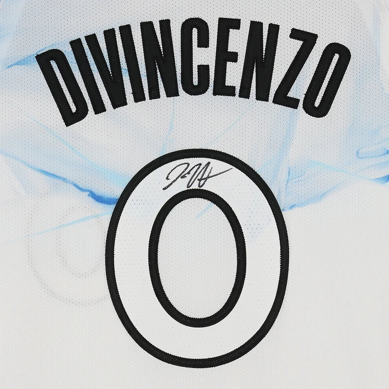 Maillot authentique Nike City Edition 2024-25 blanc dédicacé par Donte DiVincenzo des Minnesota Timberwolves