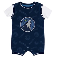 Infant Outerstuff Navy Minnesota Timberwolves Logo Mania Romper