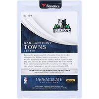 Karl-Anthony Towns Minnesota Timberwolves Autographed 2015-16 Panini Immaculate Collection 3 Color RPA #101 #56/99 Rookie Card