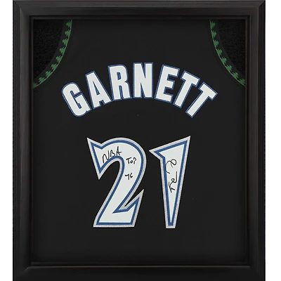 Kevin Garnett Black Minnesota Timberwolves Autographed Framed Mitchell & Ness 1997-98 Authentic Jersey Shadowbox with "NBA Top 75" Inscription