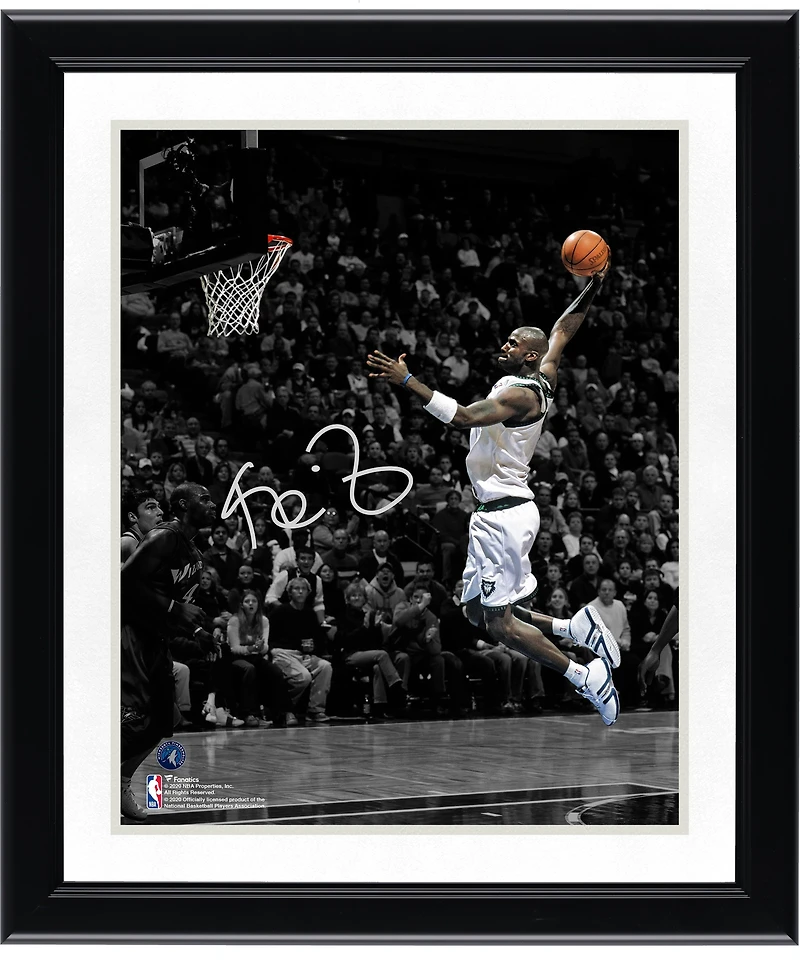 Kevin Garnett Minnesota Timberwolves Autographed 11" x 14" Dunking Spotlight Photograph