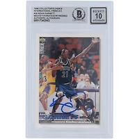 Kevin Garnett Minnesota Timberwolves Autographié 1996 Upper Deck Collector's Choice International French II #59 Beckett Fanatics Witnessed Authenticated 10 Rookie Card