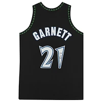 Maillot authentique noir autographié par Kevin Garnett des Minnesota Timberwolves, Mitchell et Ness