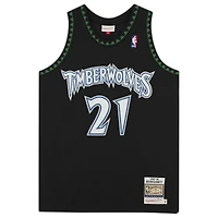 Maillot authentique noir autographié par Kevin Garnett des Minnesota Timberwolves, Mitchell et Ness