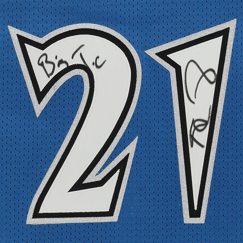 Maillot authentique bleu autographié par Kevin Garnett des Minnesota Timberwolves avec Mitchell & Ness et inscription « Big Ticket »