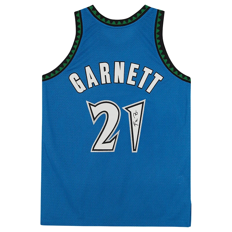 Maillot authentique autographié par Kevin Garnett des Minnesota Timberwolves, Mitchell et Ness, vert