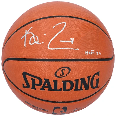 Ballon de basket Spalding intérieur/extérieur autographié par Kevin Garnett des Minnesota Timberwolves avec inscription « HOF 20 ».