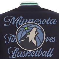Veste réversible en laine entièrement zippée pour homme JH Design bleu marine des Minnesota Timberwolves