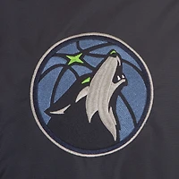 Veste réversible en laine entièrement zippée pour homme JH Design bleu marine des Minnesota Timberwolves