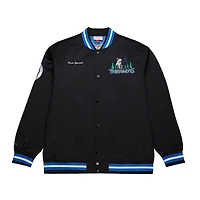 Veste en satin à boutons-pression complète Kevin Garnett noire des Minnesota Timberwolves NBA Legends pour homme de Mitchell & Ness