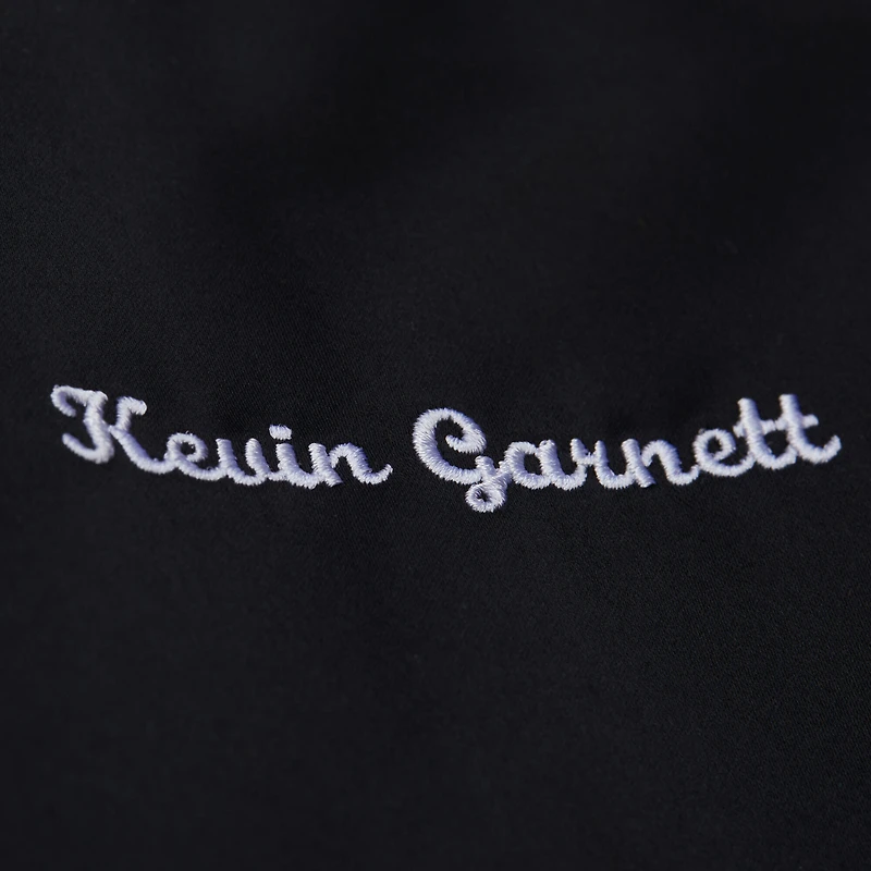 Veste en satin à boutons-pression complète Kevin Garnett noire des Minnesota Timberwolves NBA Legends pour homme de Mitchell & Ness
