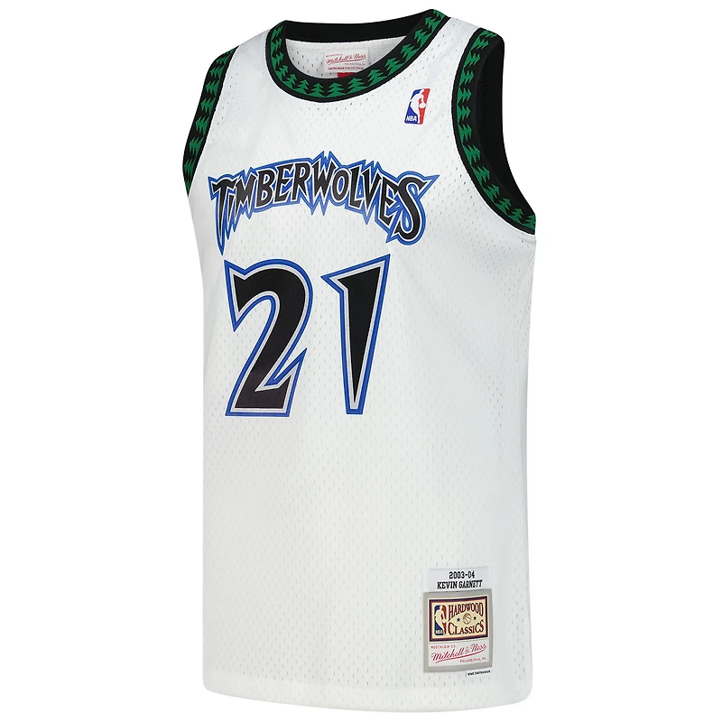 Men's Mitchell & Ness Kevin Garnett White Minnesota Timberwolves Hardwood Classics Swingman Jersey